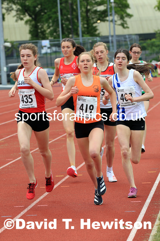 Women and Girls 1500 metres, 2022 North Eastern Track and Field Champs., Middlesbrough. David T. Hewitson/Sports for All Pics